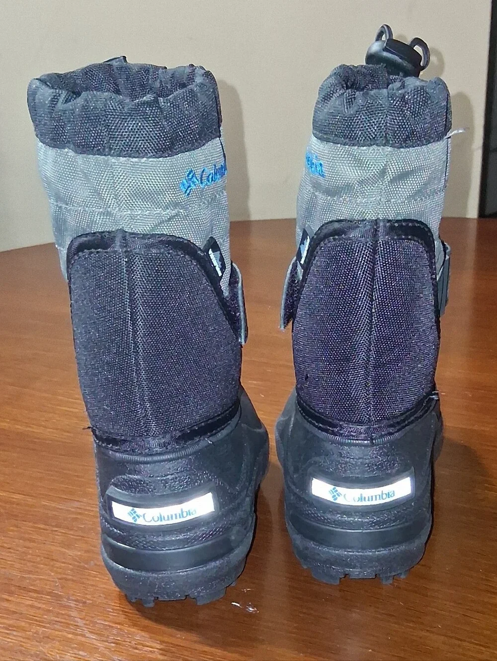 Columbia Black Winter Boots with Blue Logo